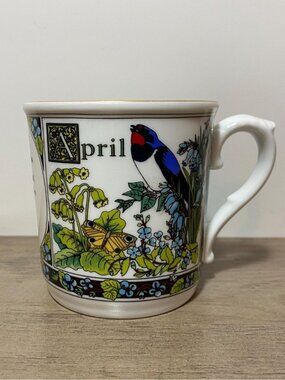 Royal Worcester April Mug Vintage 1992 Sue Scullard Robert Browning England